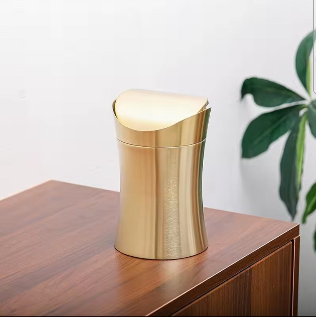 Golden Tiny Trash Can